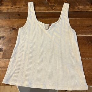 Anthropologie Pilcro Cream Ribbed Tank Top